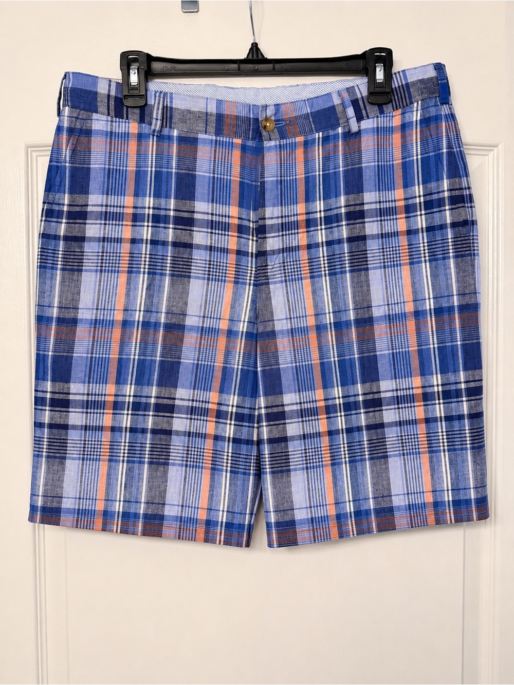 Peter Millar 100% Linen Plaid Madras Shorts Size 34 NWT Coastal Prep